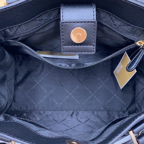 Michael Kors Hamilton Meidum Satchel Shoulder Crossbody Bag Black Multi color - Picture 11 of 16